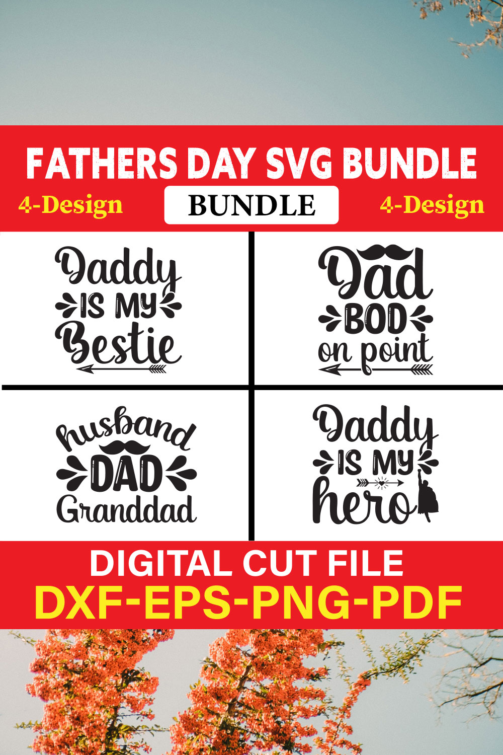 Fathers Day T-shirt Design Bundle Vol-21 pinterest preview image.