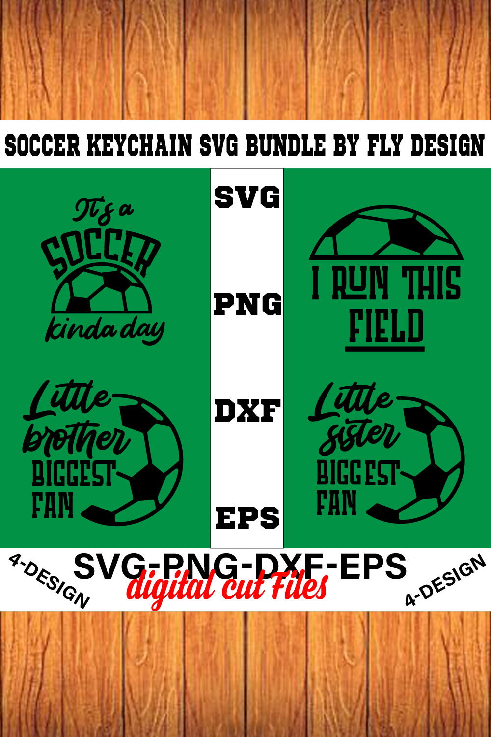 Soccer SVG T-shirt Bundle by Fly Design Vol-02 pinterest preview image.