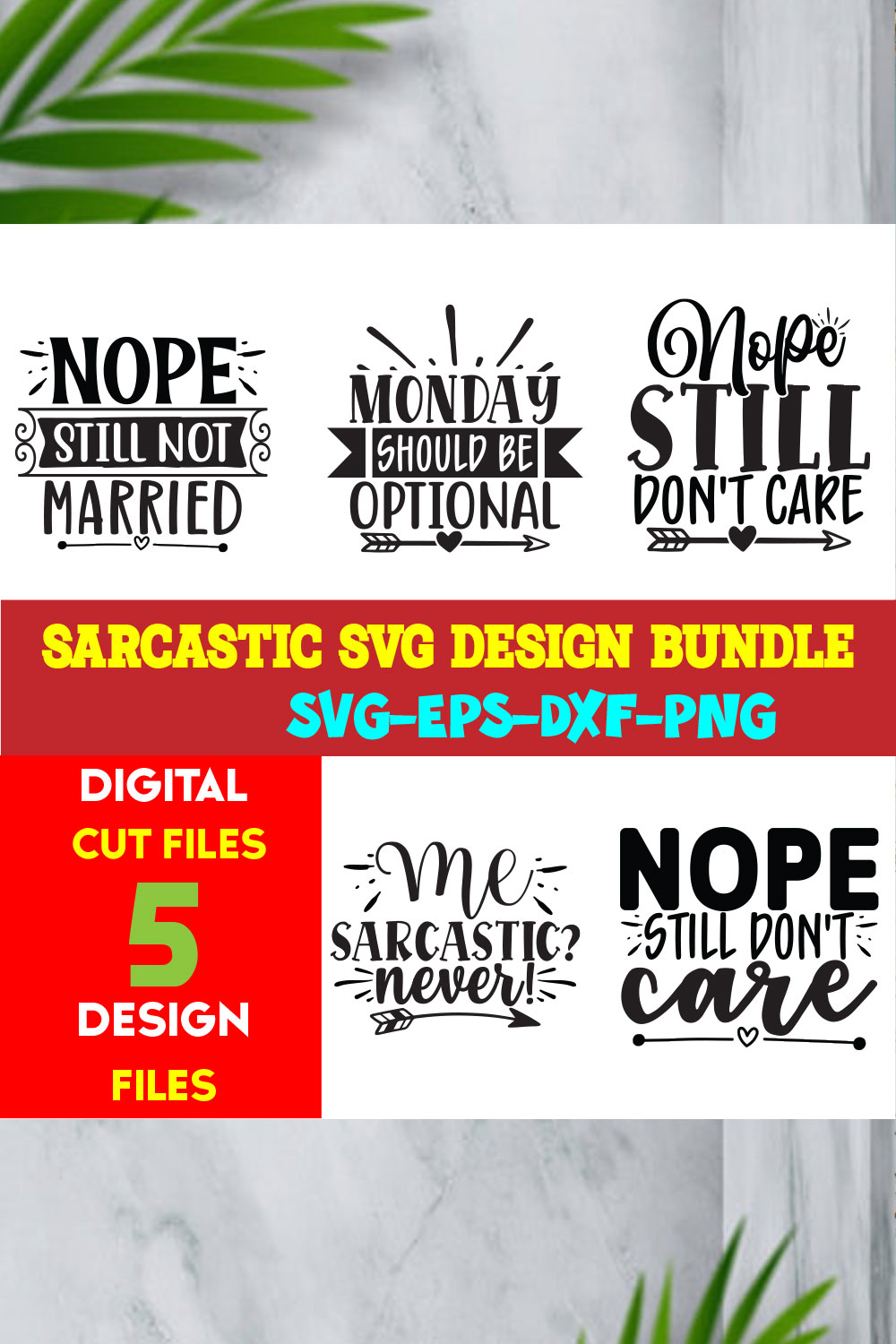 Sarcastic T-shirt Design Bundle Volume-02 pinterest preview image.