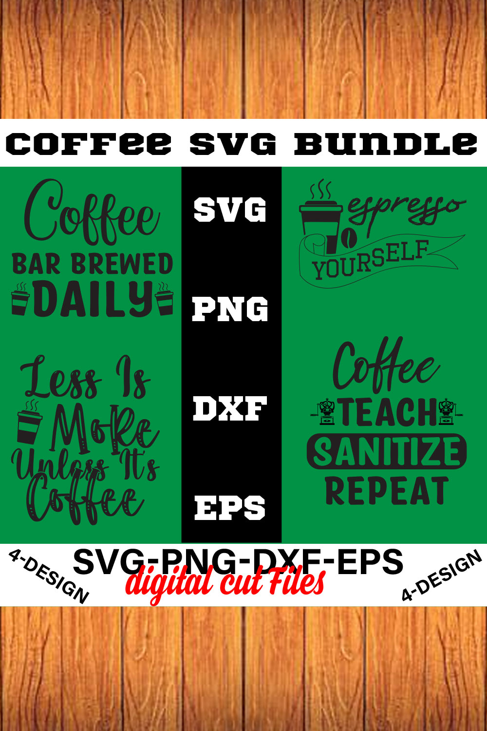 Coffee SVG Bundle, Funny Coffee SVG, Coffee Quote Svg, Caffeine Queen, Coffee Lovers, Coffee Obsessed Volume-12 pinterest preview image.