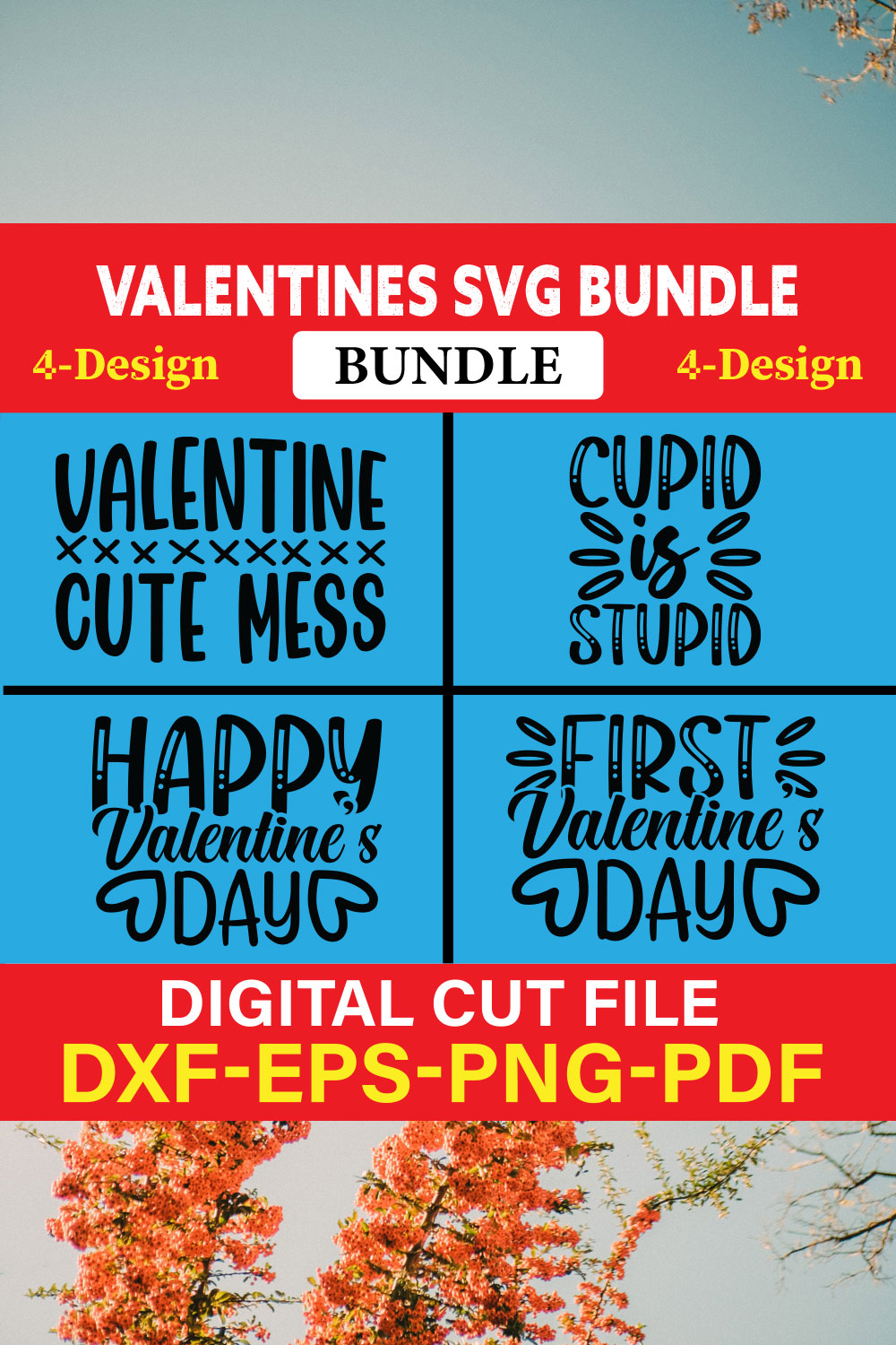 Valentines T-shirt Design Bundle Vol-39 pinterest preview image.