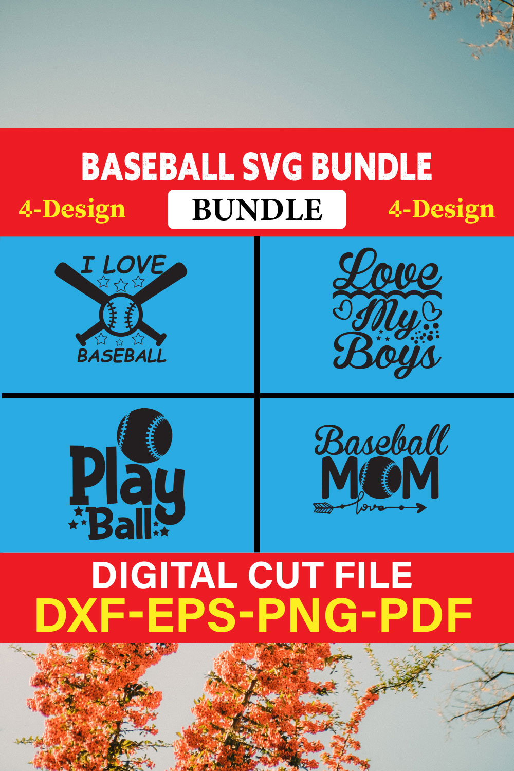 Baseball T-shirt Design Bundle Vol-2 pinterest preview image.