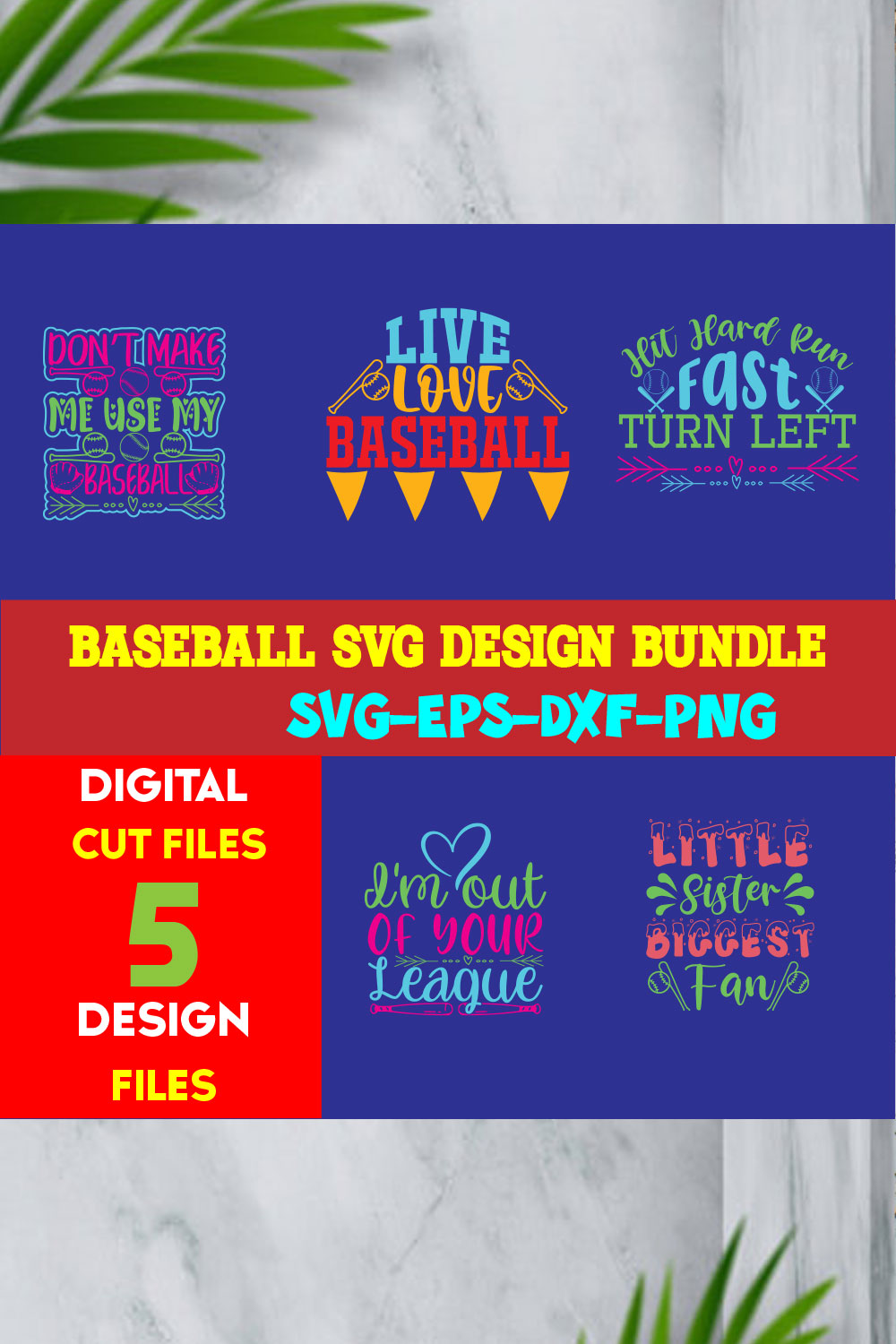 Baseball T-shirt Design Bundle Volume-01 pinterest preview image.