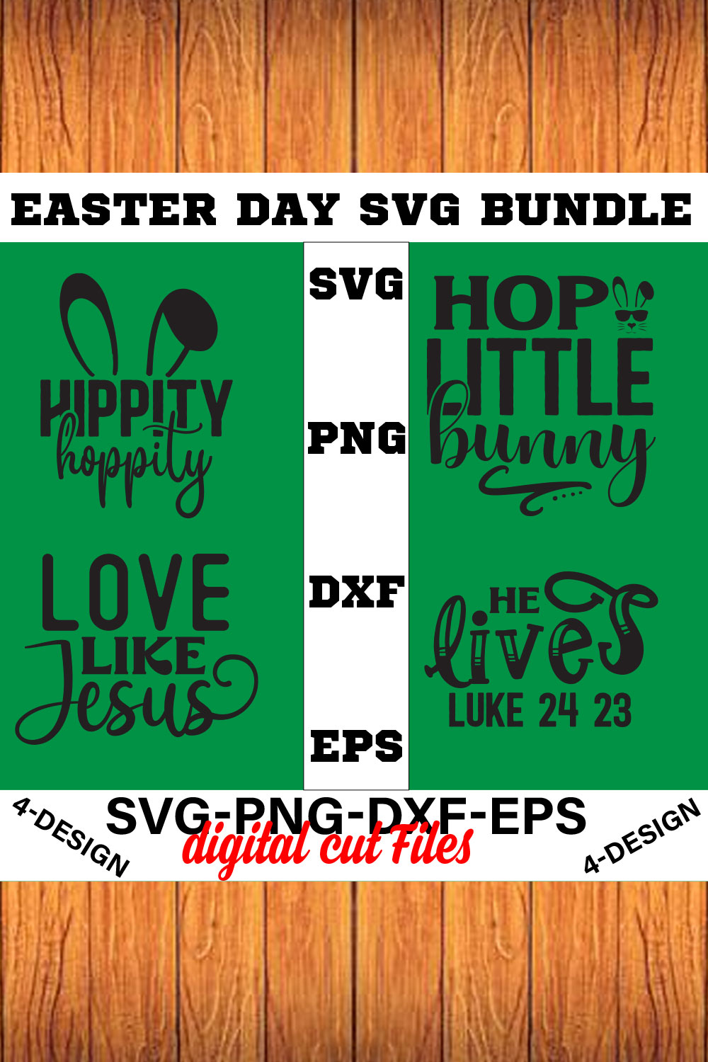 Happy Easter SVG Bundle, Easter SVG, Easter quotes, Easter Bunny svg, Easter Egg svg, Volume-08 pinterest preview image.