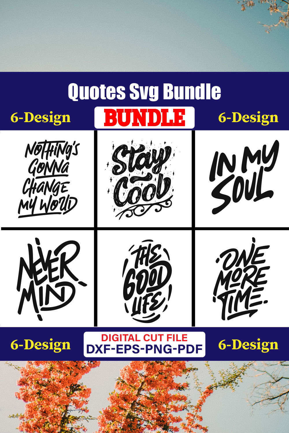 Quotes T-shirt Design Bundle Vol-02 pinterest preview image.