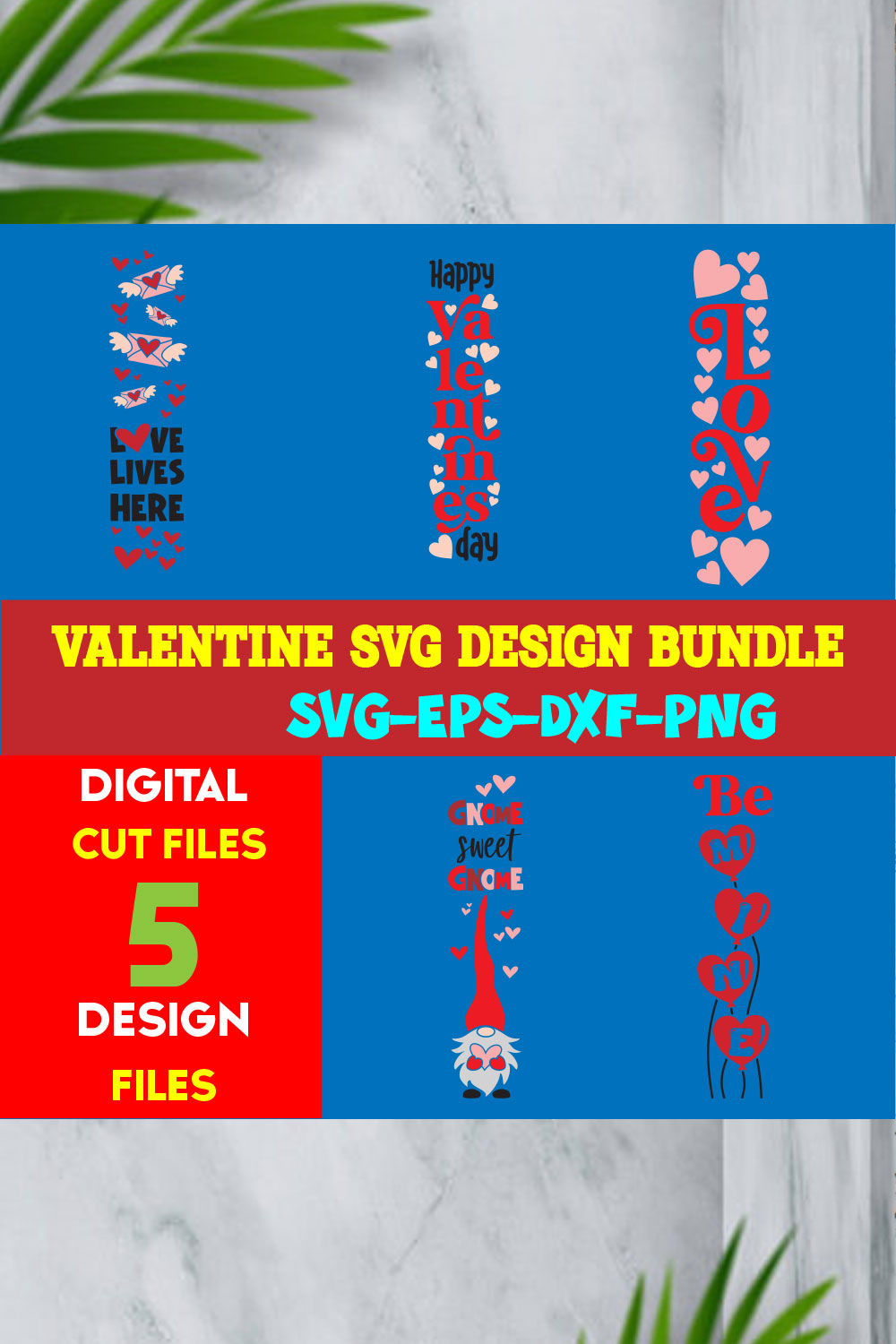 Valentine T-shirt Design Bundle Volume-05 pinterest preview image.