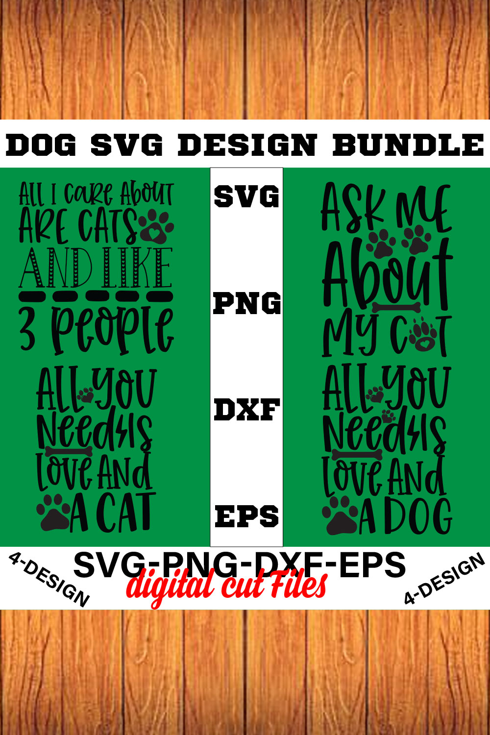 Dog Bundle SVG, Dog Mom Svg, Dog Lover Svg, Cricut Svg, Dog Quote, Funny Svg, Pet Mom Svg, Cut Files Volume-18 pinterest preview image.