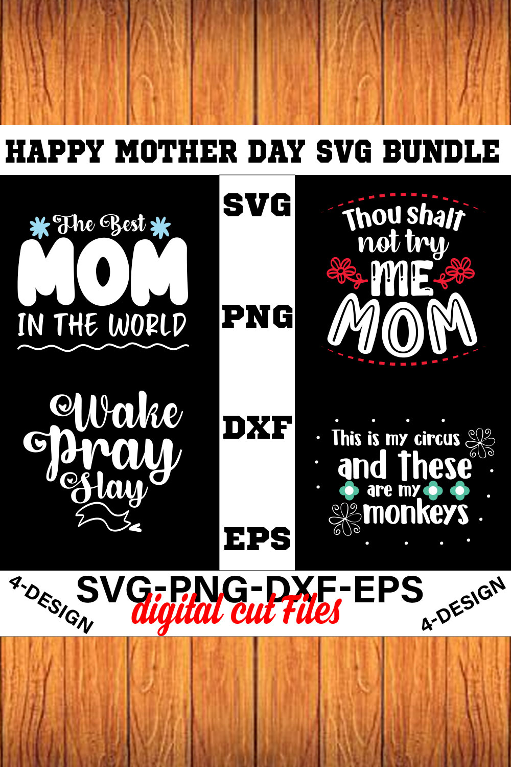 Happy mother day svg Bundle Vol-15 pinterest preview image.