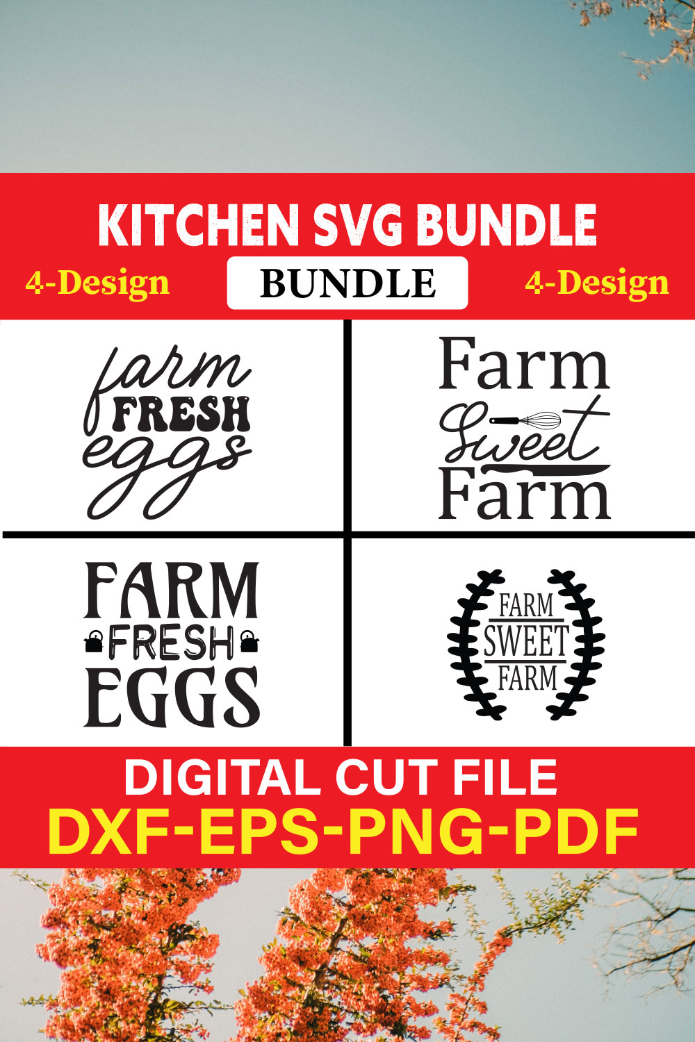 Kitchen T-shirt Design Bundle Vol-17 pinterest preview image.