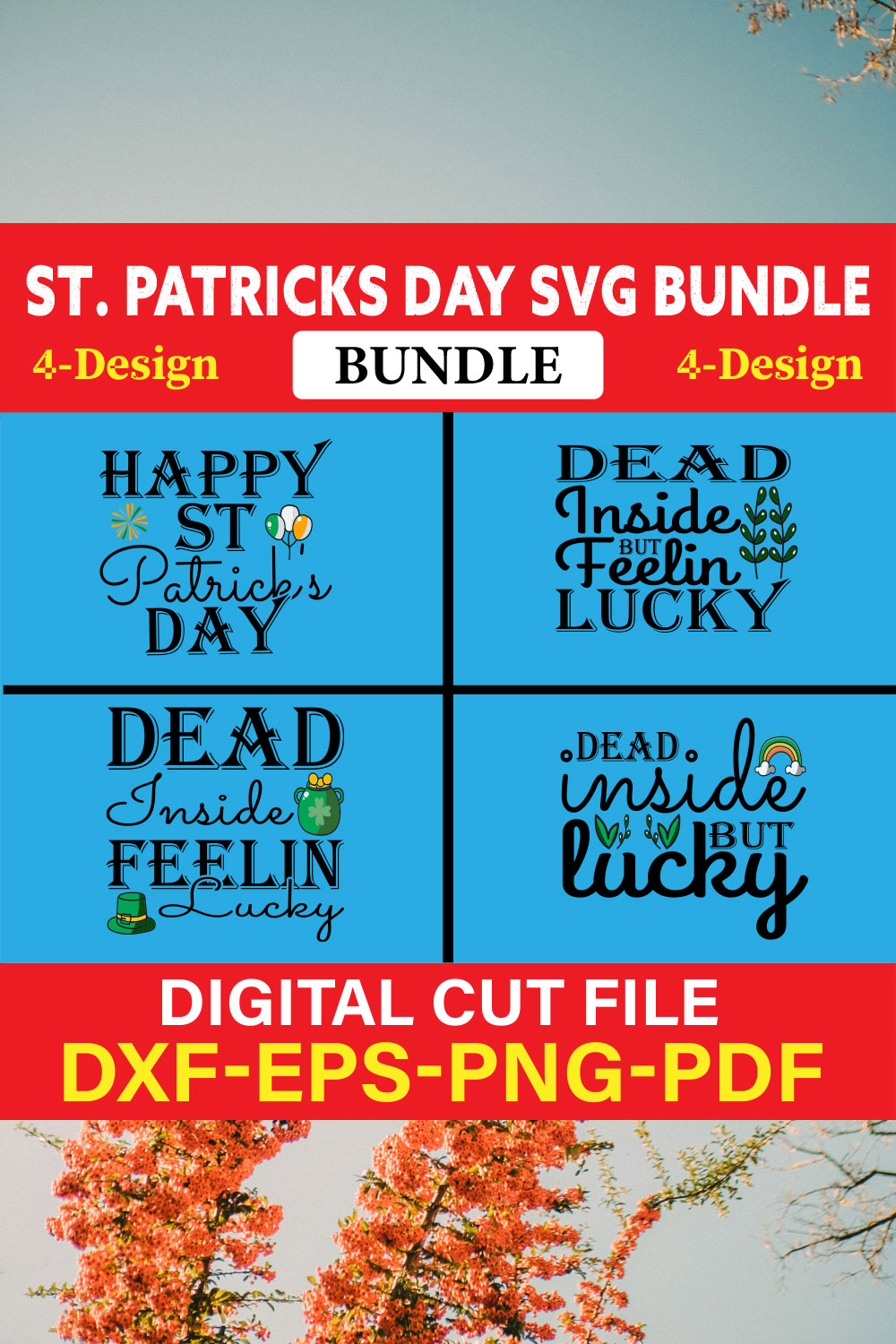 St Patrick's Day T-shirt Design Bundle Vol-16 pinterest preview image.