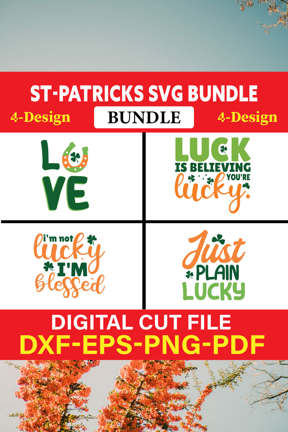 St Patrick's T-shirt Design Bundle Vol-7 pinterest preview image.