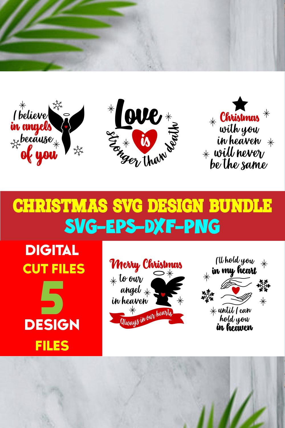 Christmas T-shirt Design SVG Bundle Free Volume-65 pinterest preview image.