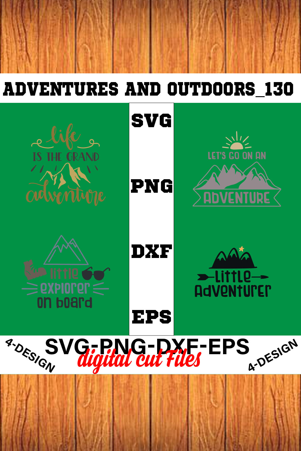 Adventures And Outdoors T-shirt Design Bundle Volume-22 pinterest preview image.