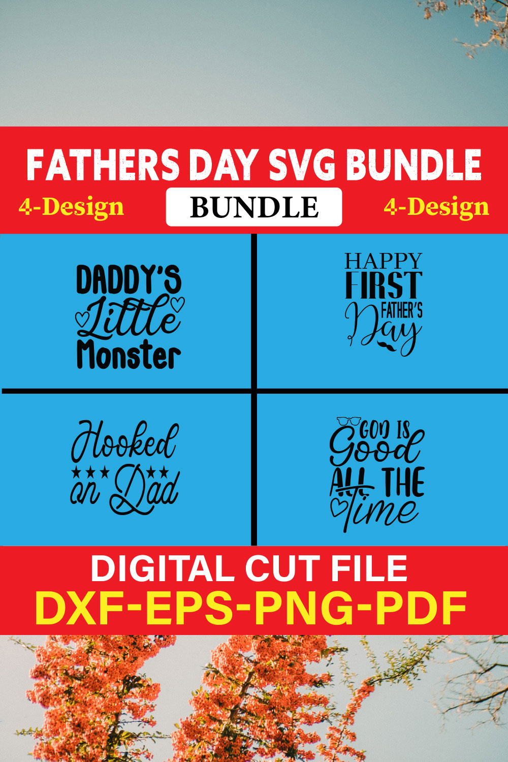 Fathers Day T-shirt Design Bundle Vol-8 pinterest preview image.