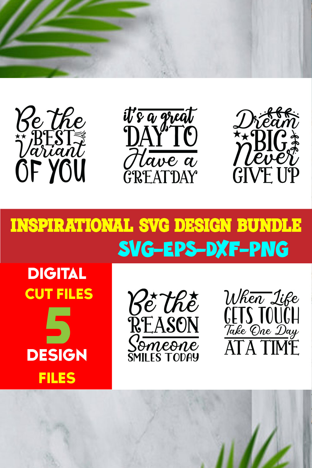 Inspirational T-shirt Design Bundle Volume-04 pinterest preview image.