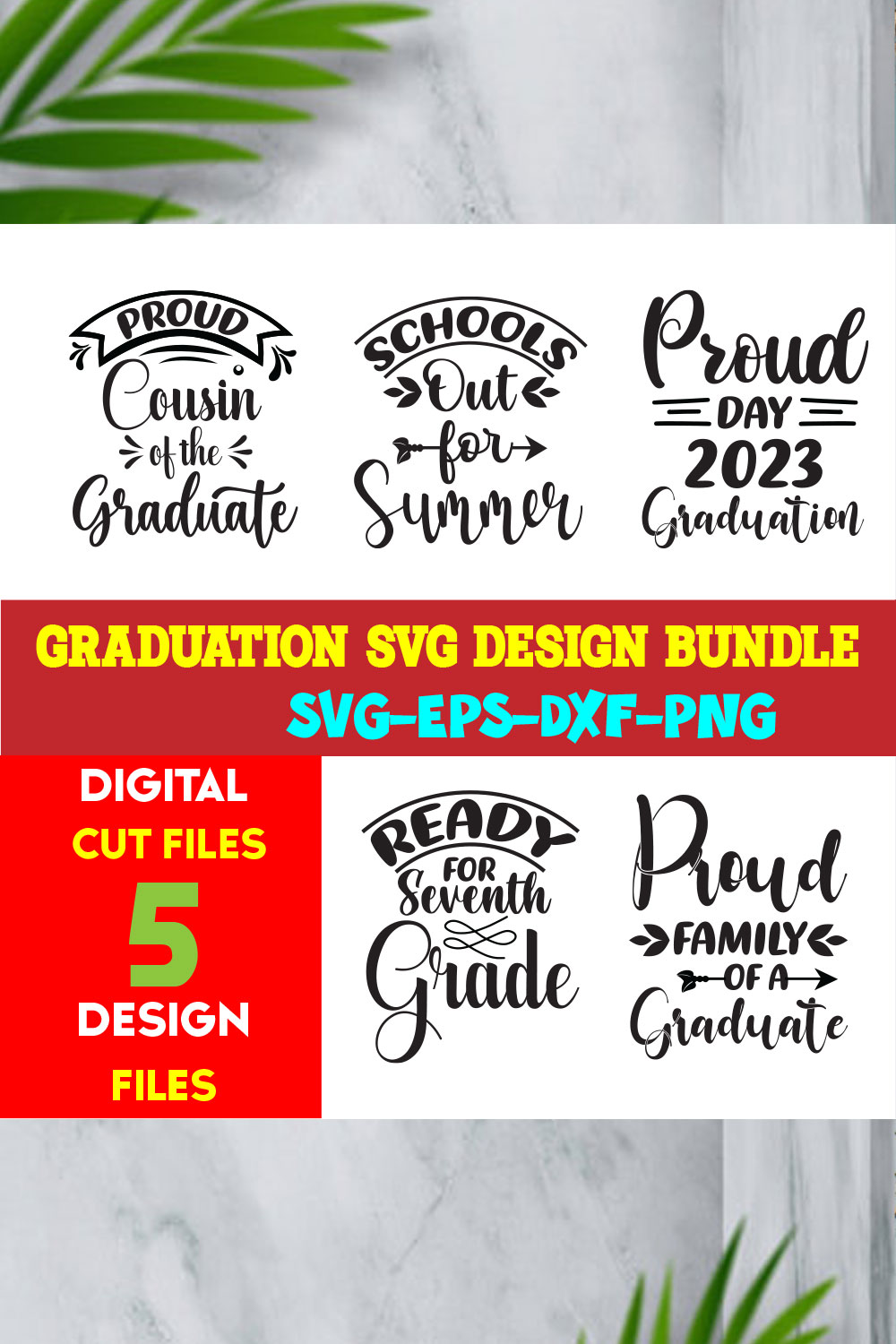 Graduation T-shirt Design Bundle Volume-10 pinterest preview image.