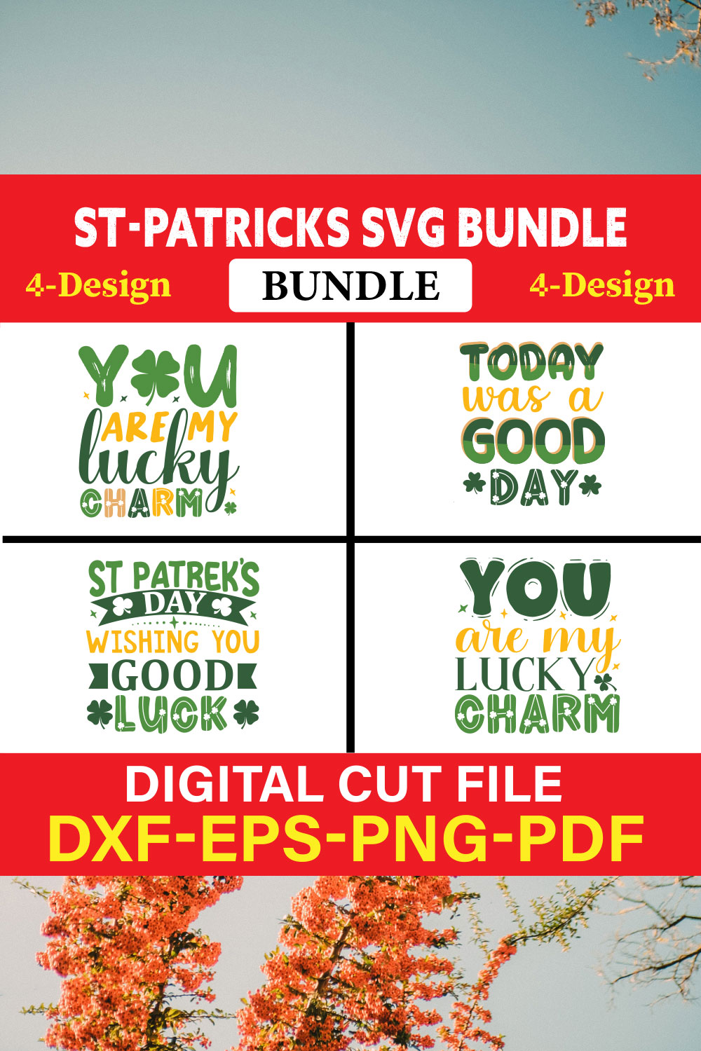 St Patrick's T-shirt Design Bundle Vol-15 pinterest preview image.