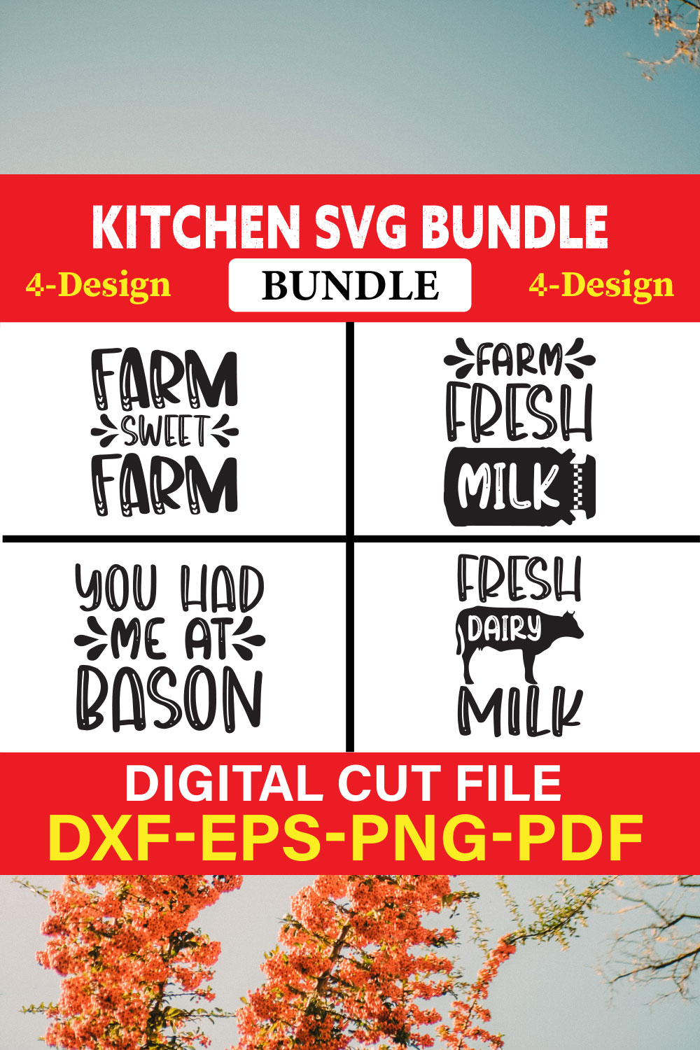 Kitchen T-shirt Design Bundle Vol-23 pinterest preview image.