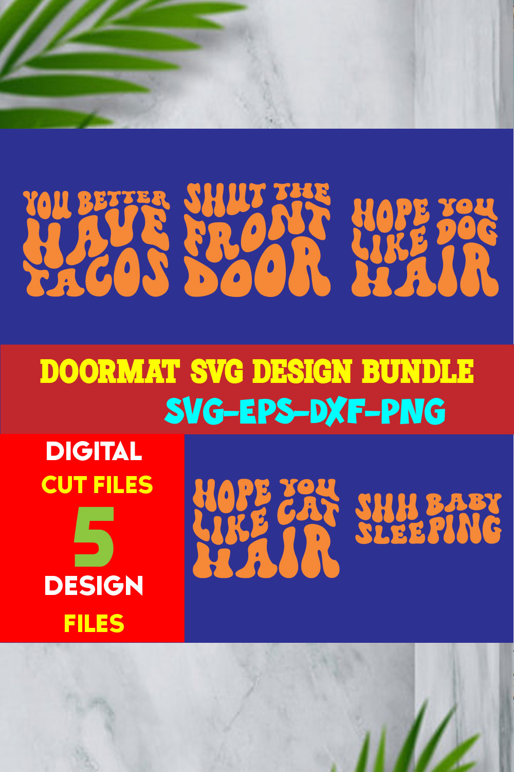 Doormat T-shirt Design Bundle Volume-02 pinterest preview image.