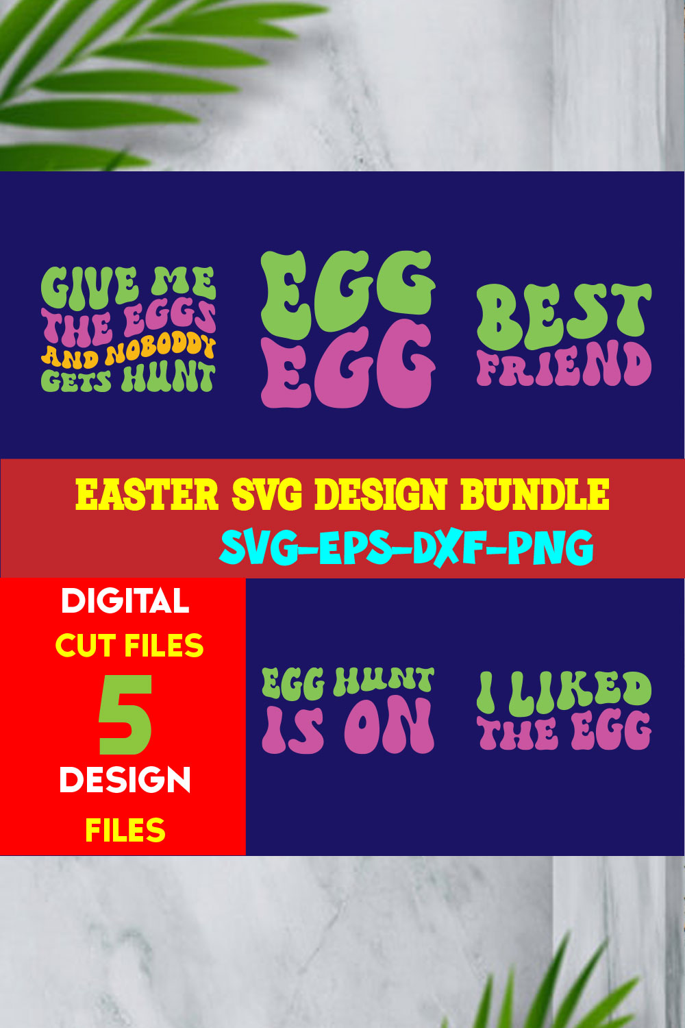 Easter T-shirt Design Bundle Volume-01 pinterest preview image.