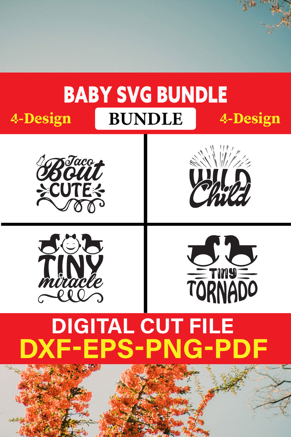 Baby SVG T-shirt Design Bundle Vol-11 pinterest preview image.