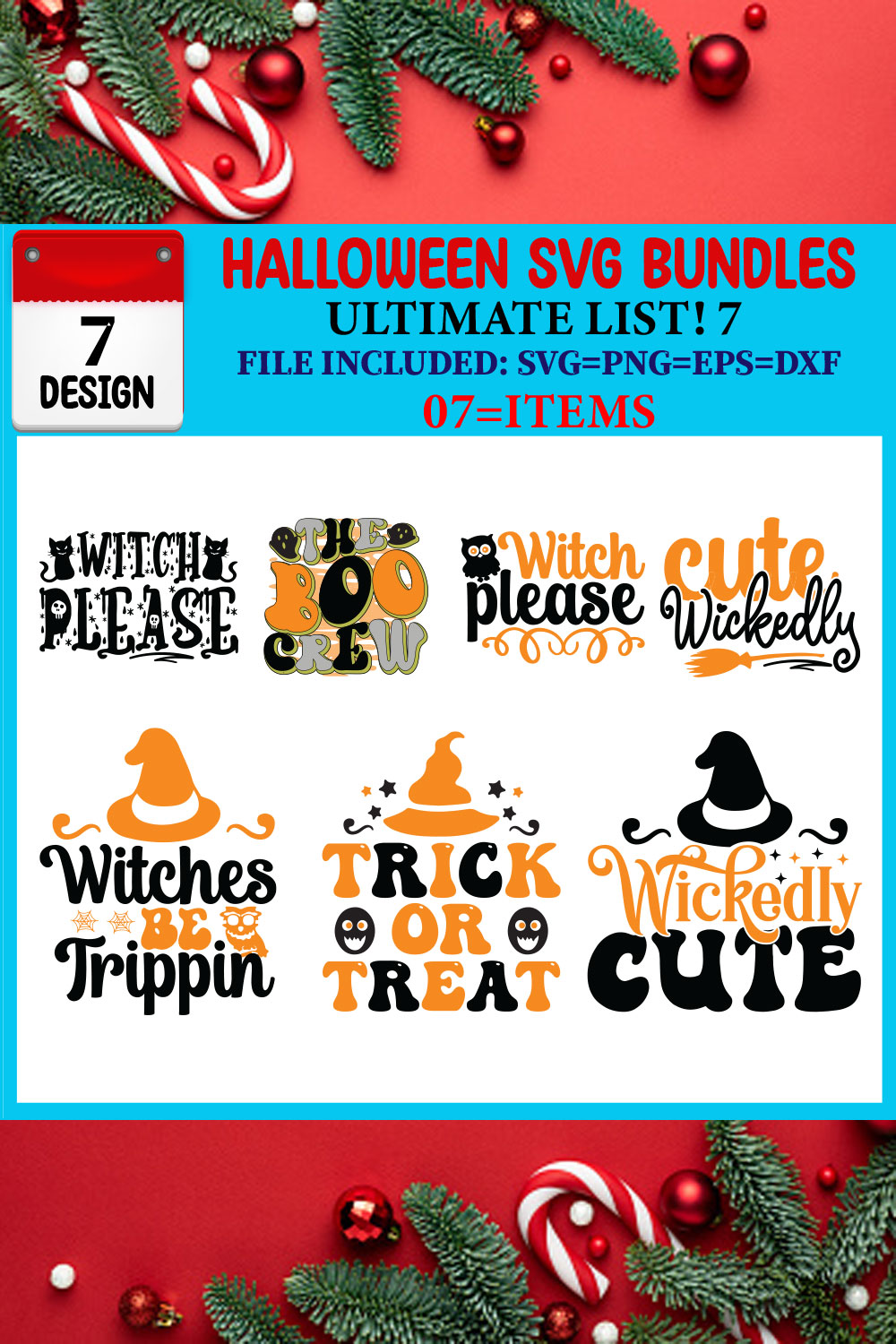 Halloween SVG 07 T-shirt Design Bundle pinterest preview image.