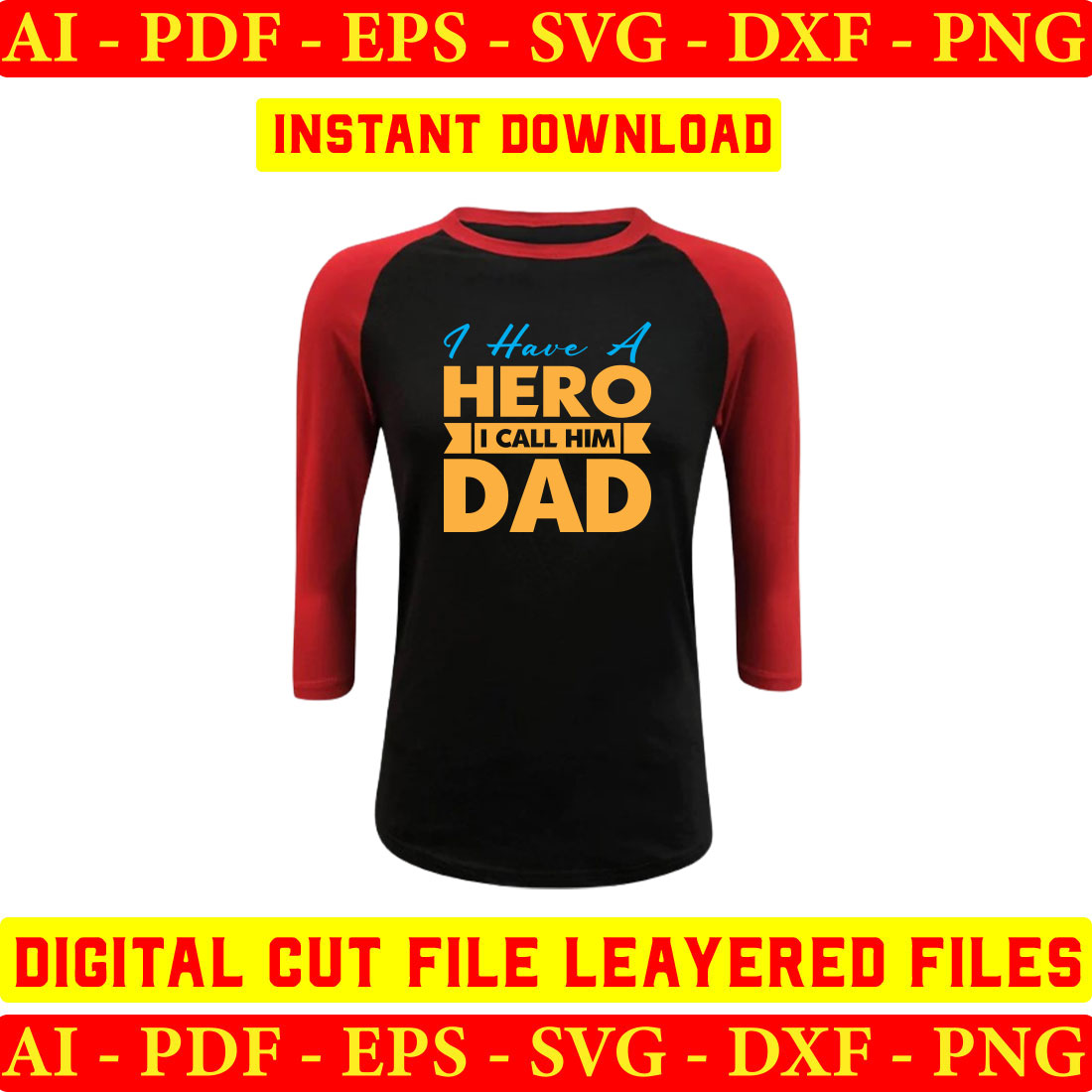 Black and red shirt with the words hero i call him dad.