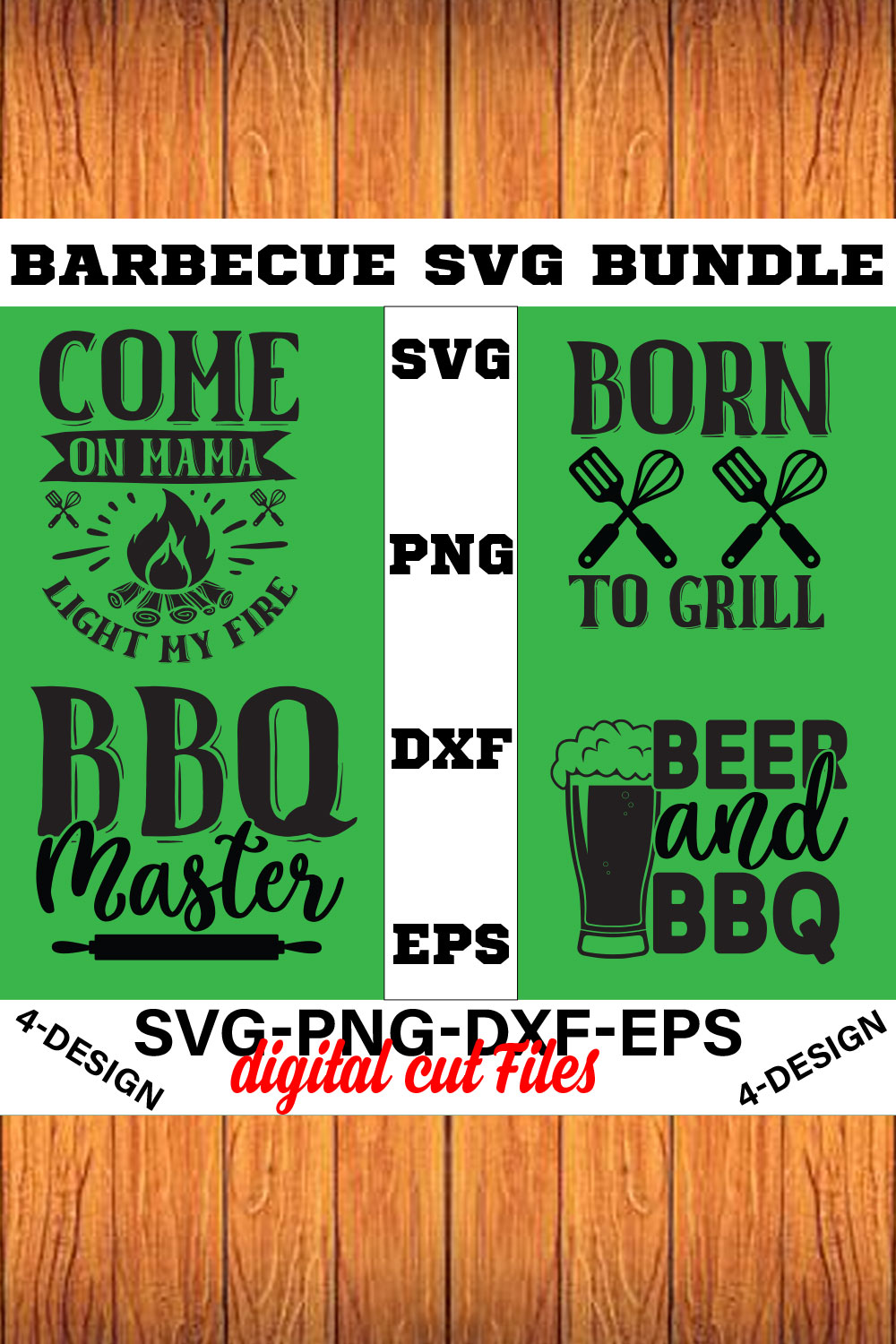 Barbecue SVG Bundle Vol-01 pinterest preview image.