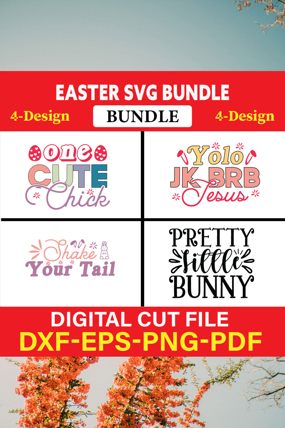 Easter T-shirt Design Bundle Vol-14 pinterest preview image.