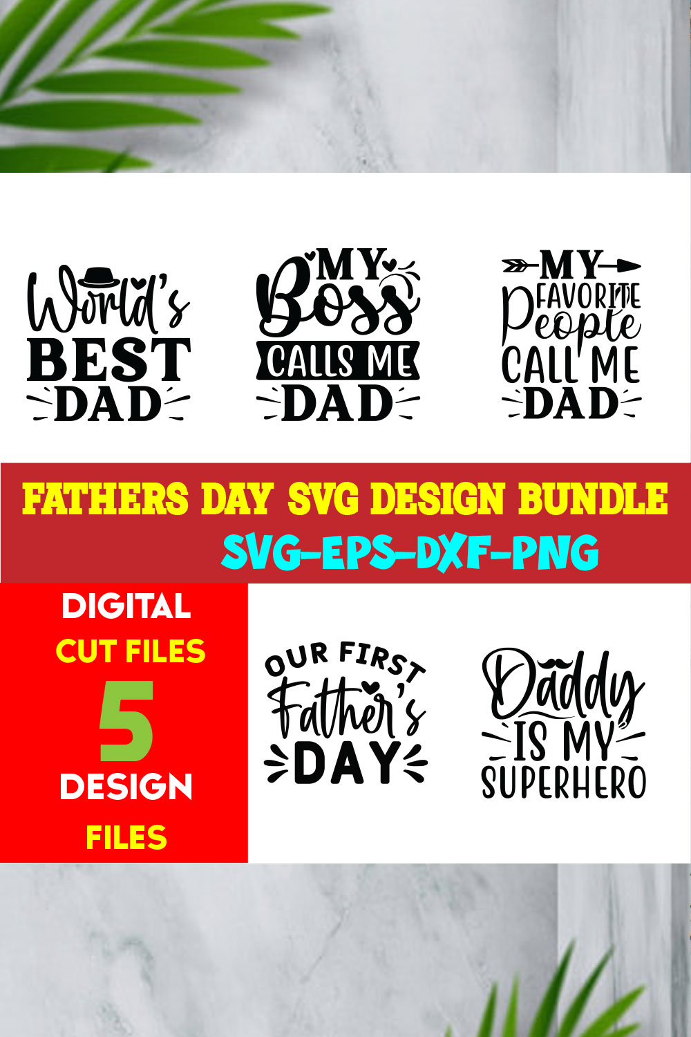 Fathers Day T-shirt Design Bundle Volume-01 pinterest preview image.