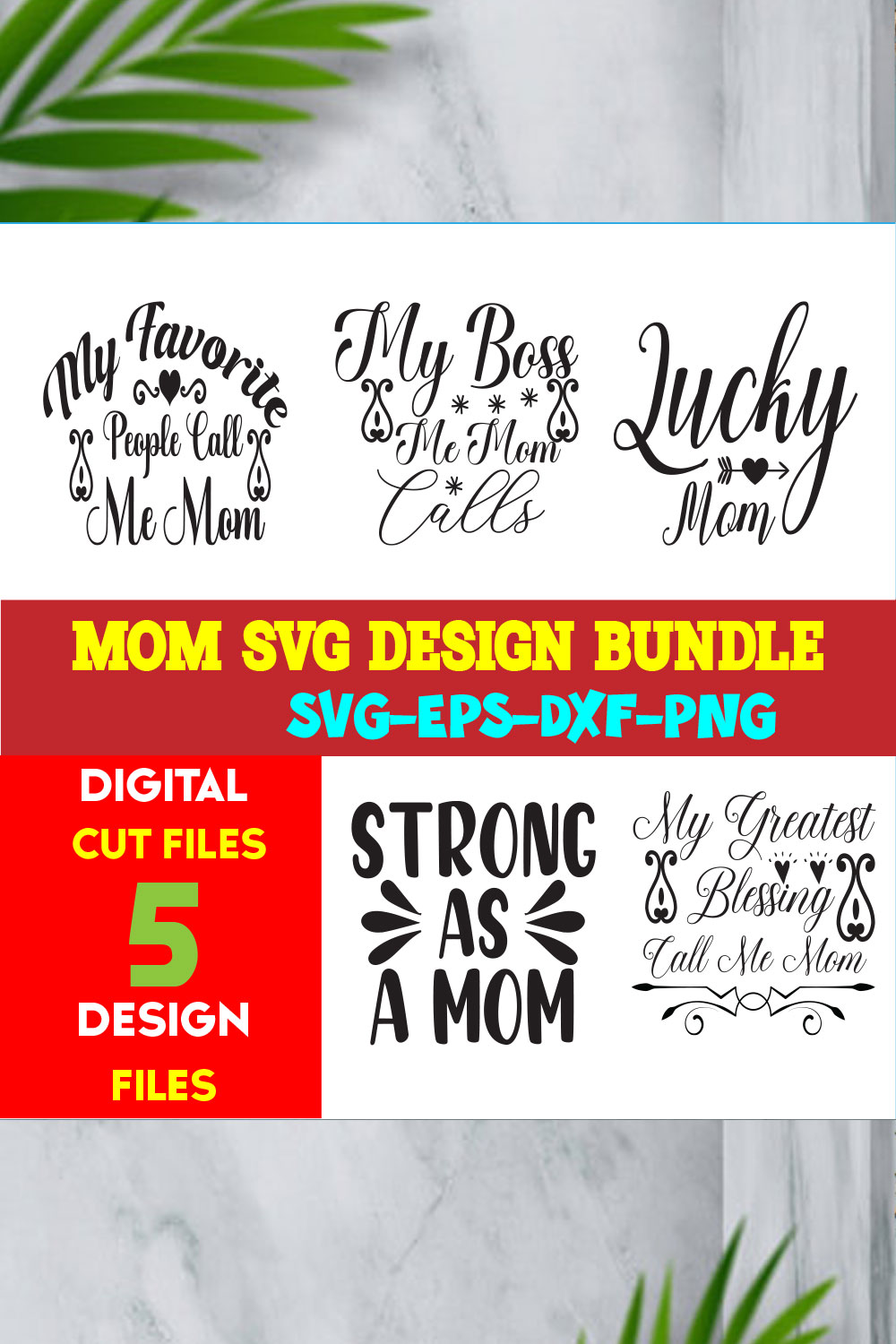 Mom T-shirt Design Bundle Volume-05 pinterest preview image.