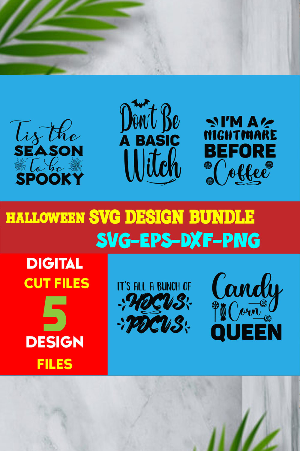 Halloween T-shirt Design Bundle Volume-01 pinterest preview image.
