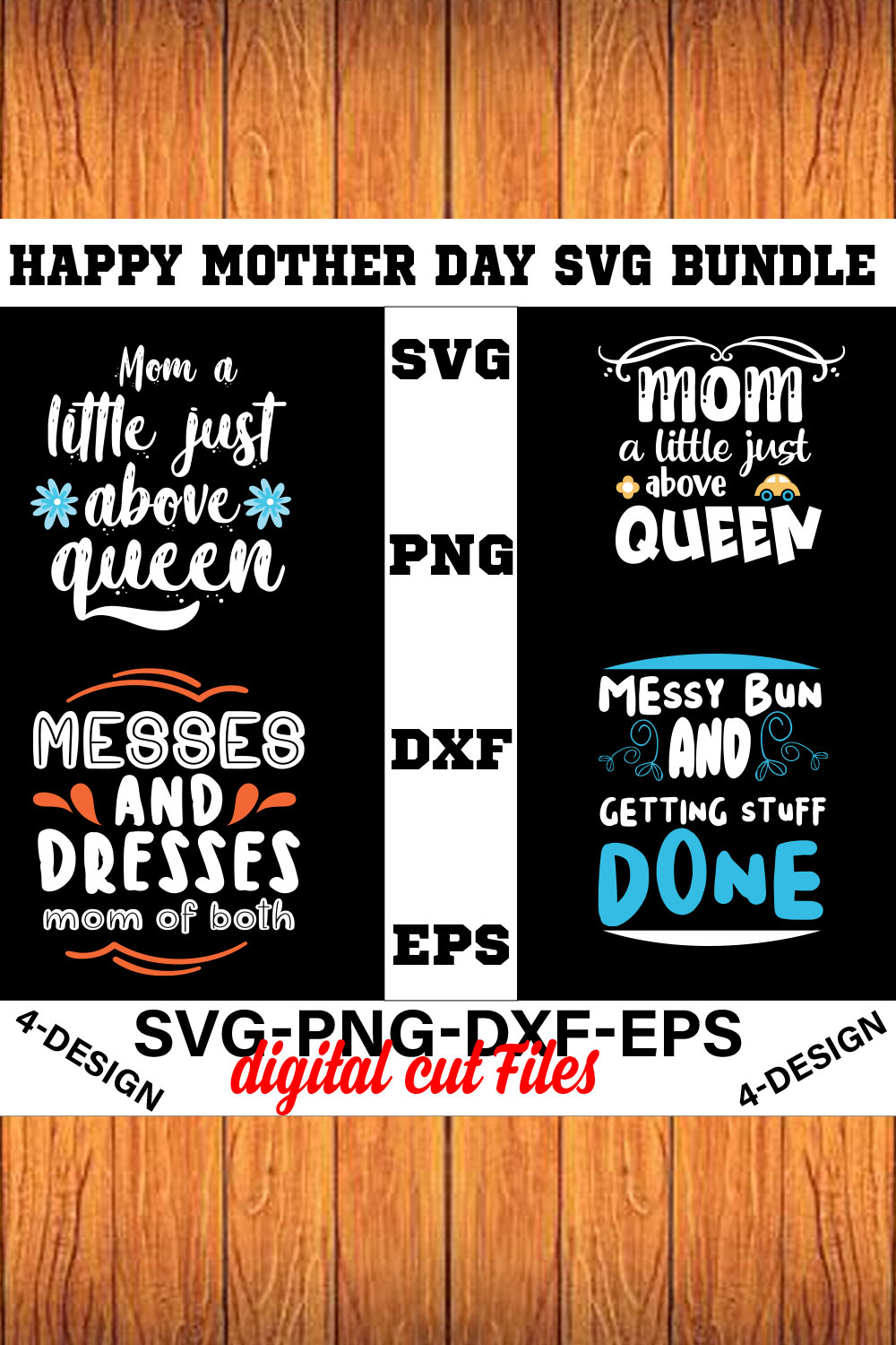 Happy mother day svg Bundle Vol-3 pinterest preview image.