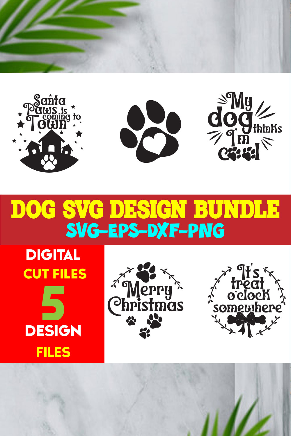 Dog T-shirt Design Bundle Volume-02 pinterest preview image.