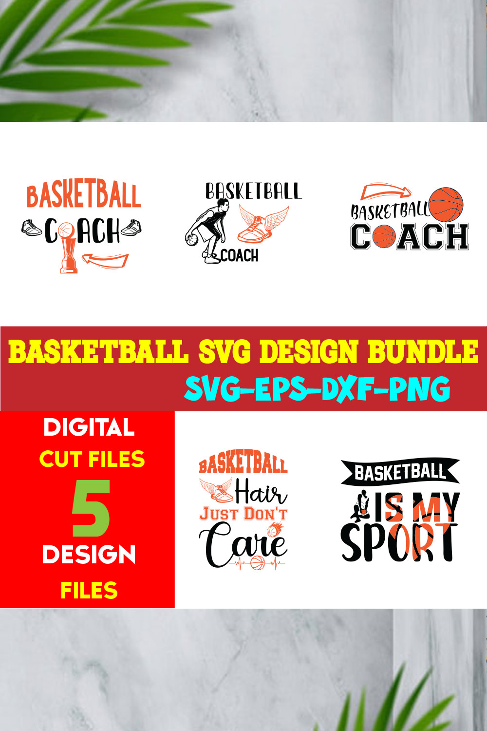 Basketball T-shirt Design Bundle Volume-03 pinterest preview image.