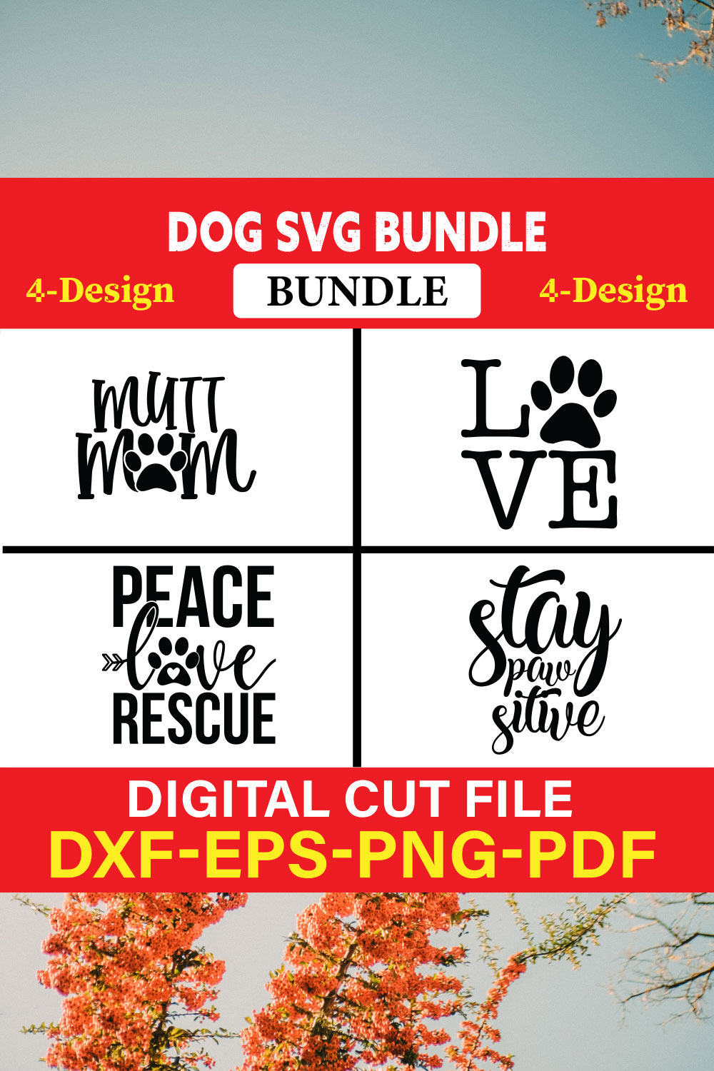 Dog T-shirt Design Bundle Vol-22 pinterest preview image.