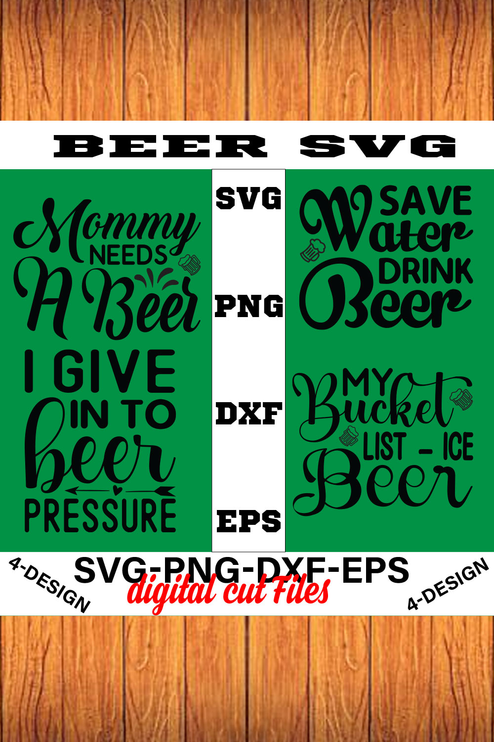 Beer SVG T-shirt Design Volume-03 pinterest preview image.