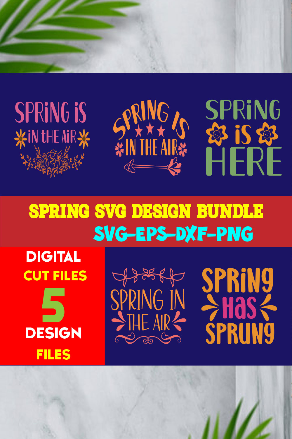 Spring T-shirt Design Bundle Volume-02 pinterest preview image.