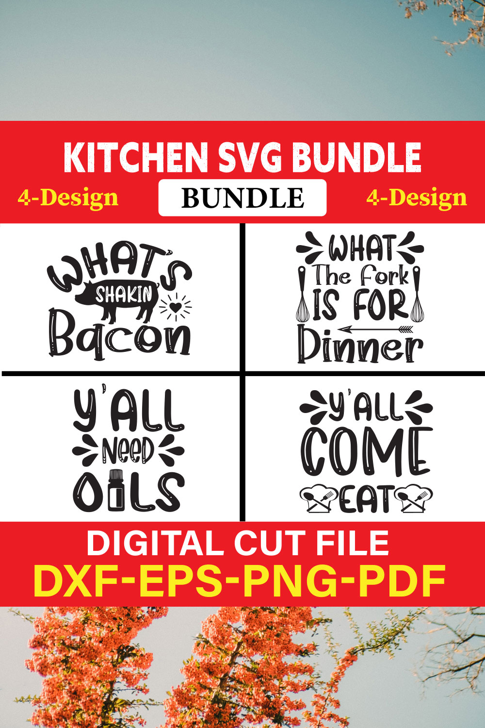 Kitchen T-shirt Design Bundle Vol-25 pinterest preview image.