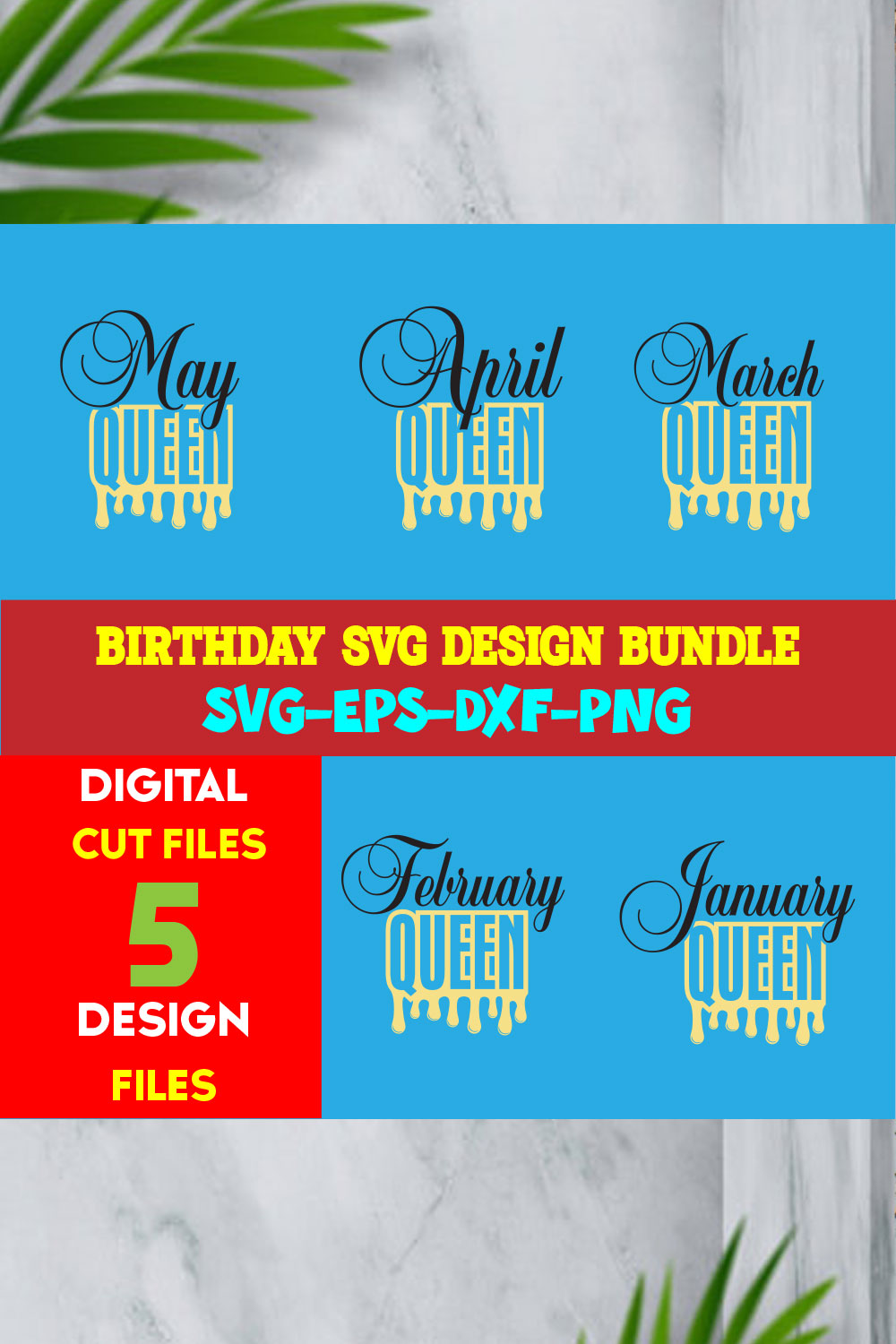 Birthday T-shirt Design Bundle Volume-01 pinterest preview image.