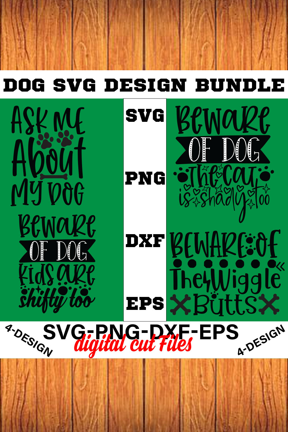 Dog Bundle SVG, Dog Mom Svg, Dog Lover Svg, Cricut Svg, Dog Quote, Funny Svg, Pet Mom Svg, Cut Files Volume-19 pinterest preview image.