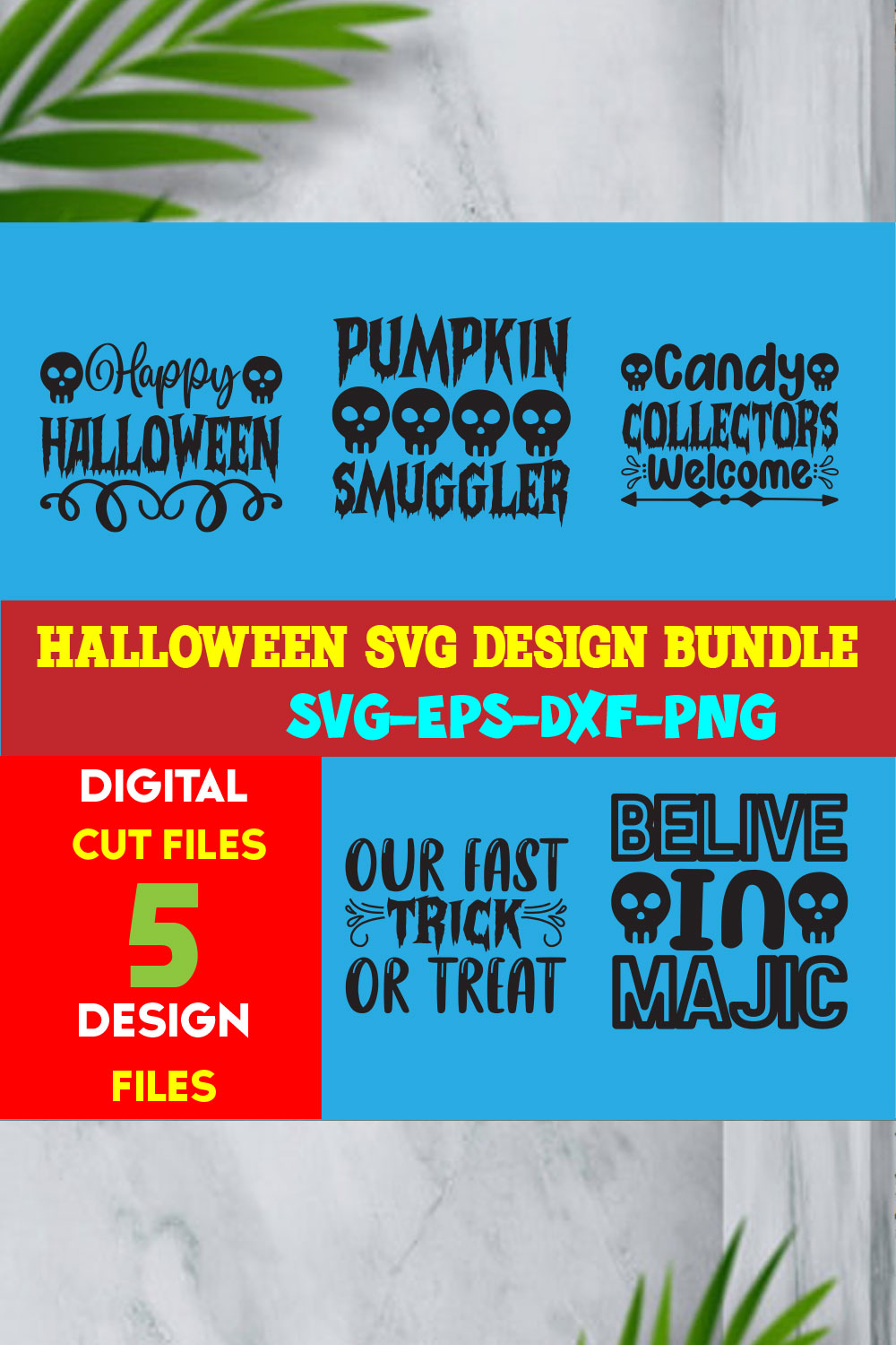 Halloween T-shirt Design Bundle Volume-08 pinterest preview image.