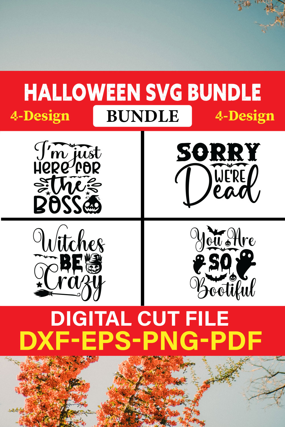 Halloween T-shirt Design Bundle Vol-2 pinterest preview image.