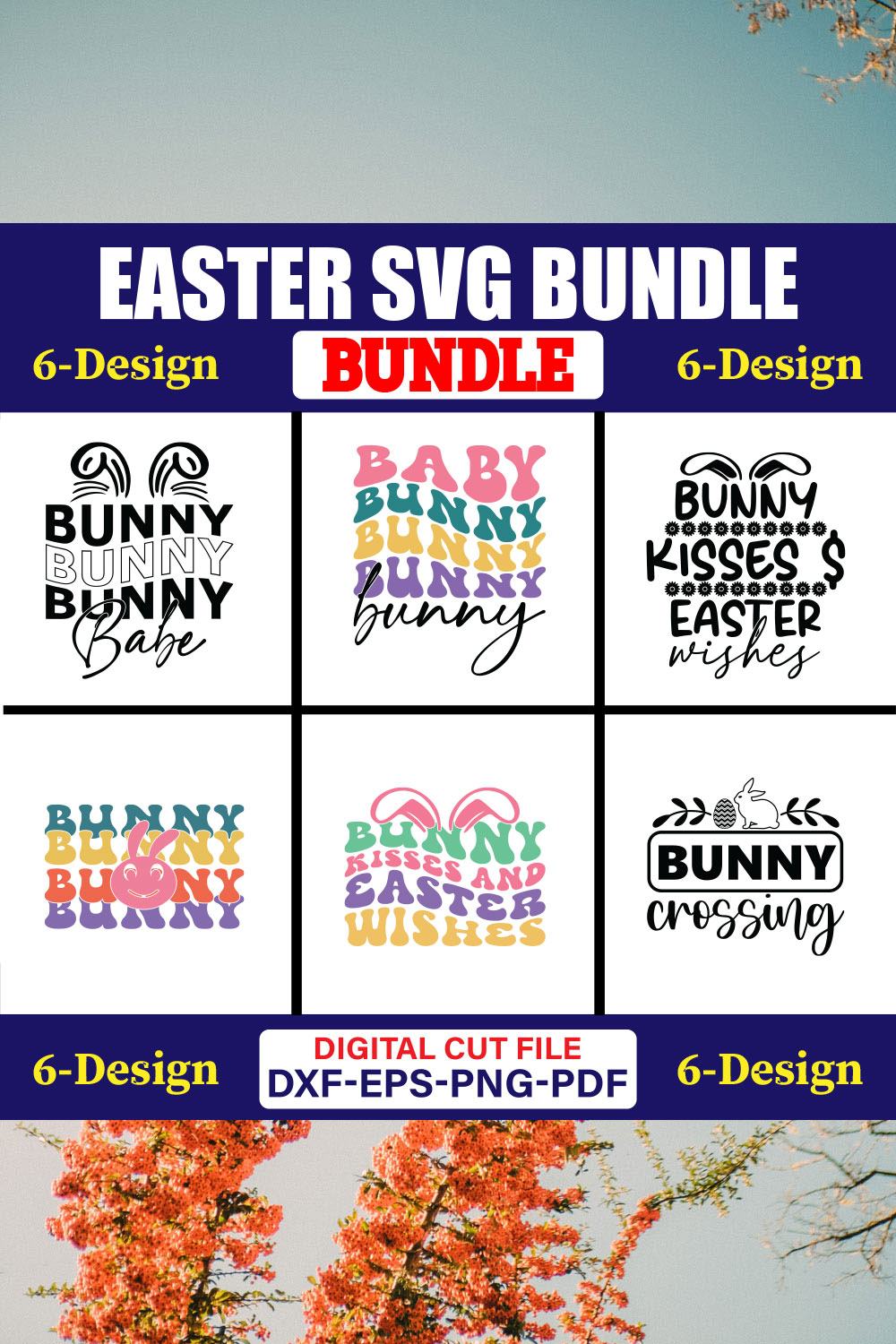 Easter SVG T-shirt Design Bundle Vol-28 pinterest preview image.