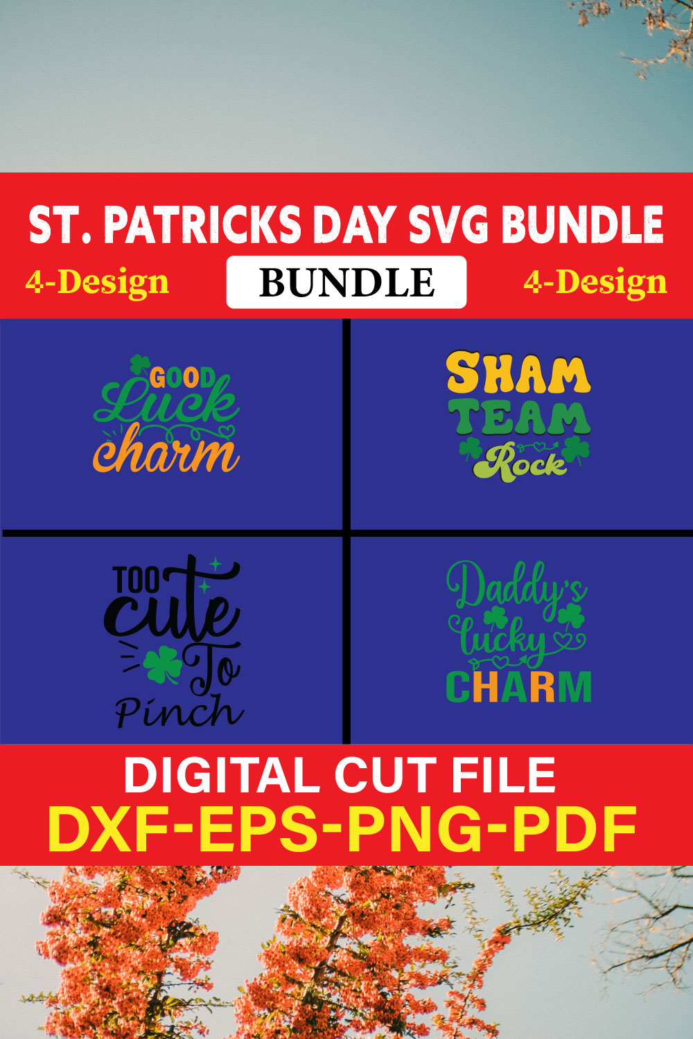 St Patrick's Day T-shirt Design Bundle Vol-22 pinterest preview image.