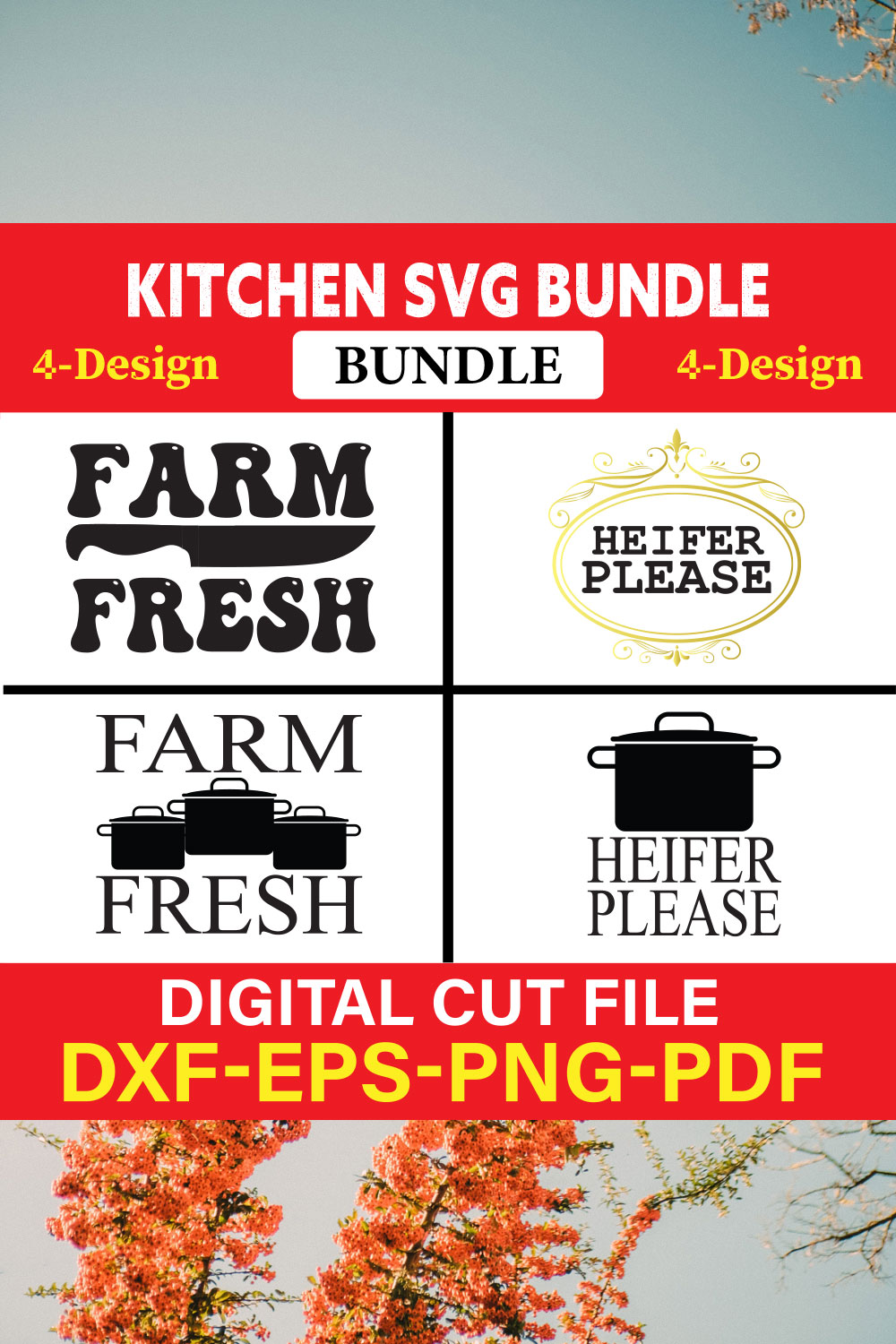 Kitchen T-shirt Design Bundle Vol-18 pinterest preview image.