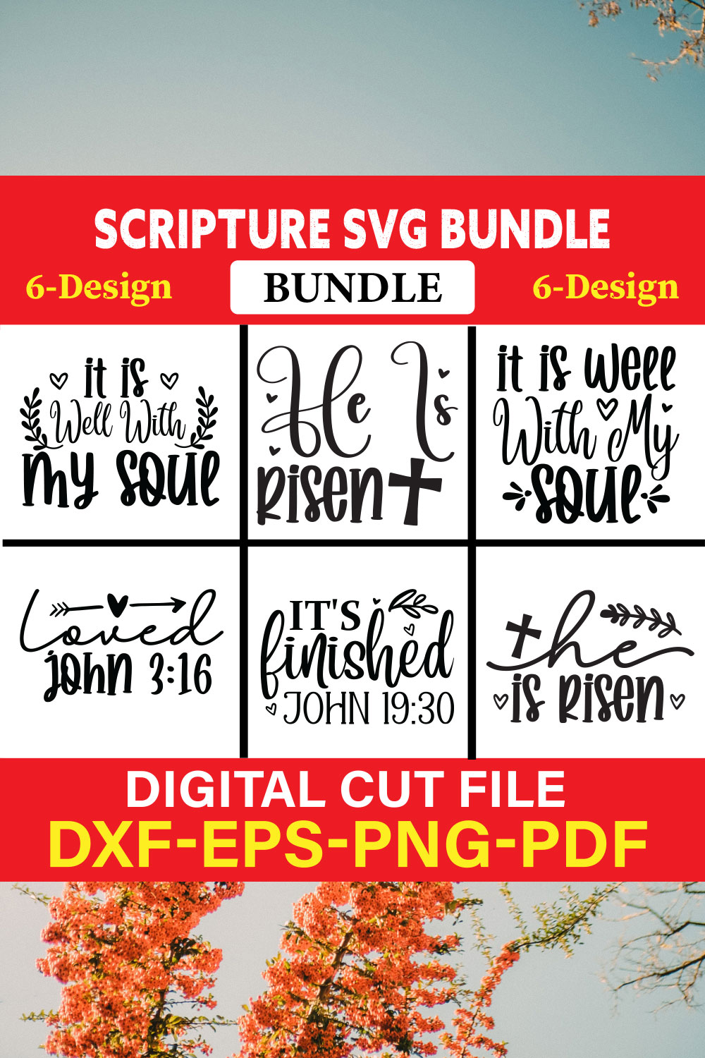 Scripture T-shirt Design Bundle Vol-2 pinterest preview image.