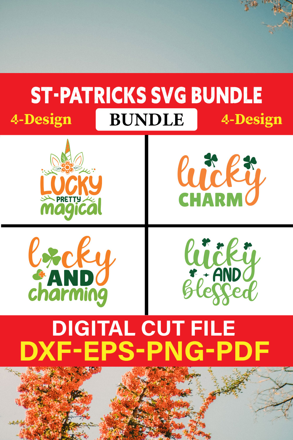 St Patrick's T-shirt Design Bundle Vol-8 pinterest preview image.