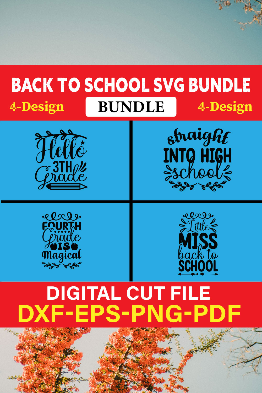 Back To School T-shirt Design Bundle Vol-15 pinterest preview image.