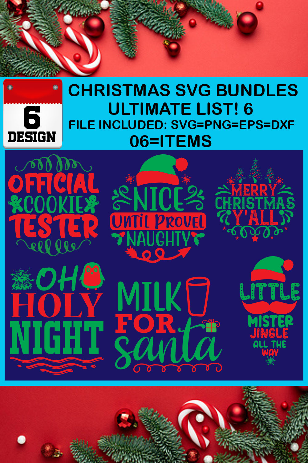 Ultimate List! 6 Christmas SVG Free Bundles pinterest preview image.